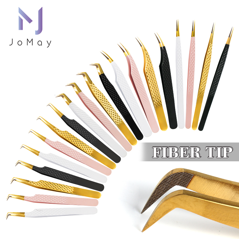 Nail Extension Form - ชุดแหนบปลายไฟเบอร์1ชิ้นชุดคลิปหนีบขนตาสแตนเลสปริมาณเครื่องมือทำเล็บโค้งตรง peralatan Rias