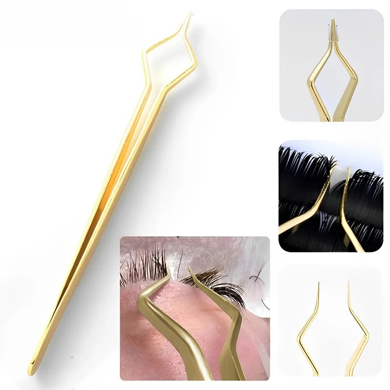 Nail Extension Form - แหนบต่อขนตาแบบใหม่ ป้องกันการลื่นไถล ทำจากสแตนเลส ปลายโค้ง แหนบตรง ความแม่นยำสูง