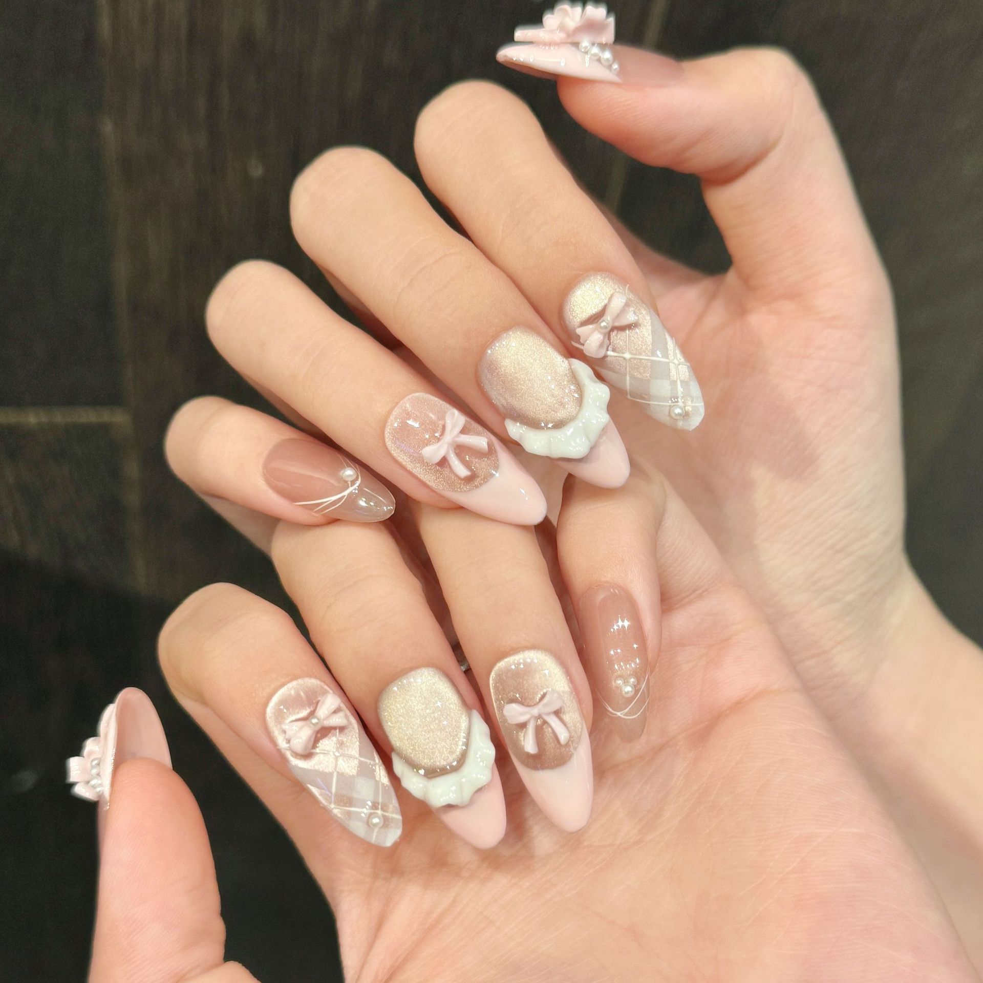 10pcs Handmade กดบนเล็บภาษาฝรั - Nail Art Xs บทวิจารณ์และราคา
