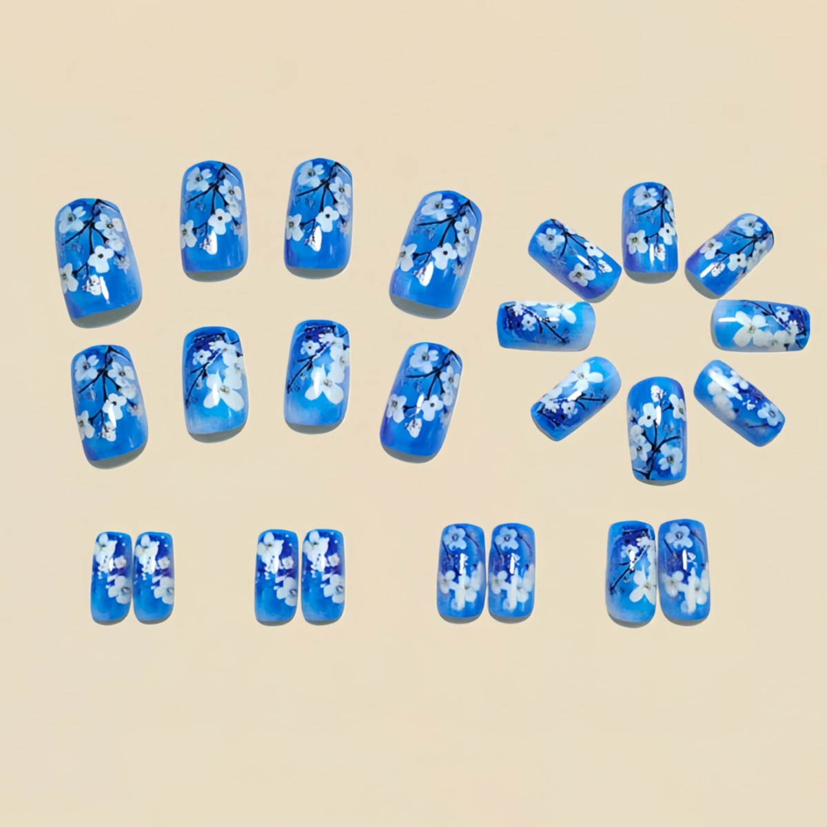 เล็บปลอมขนาดกลางสำหรับผู้หญิงแ - Nail Art Press On บทวิจารณ์และราคา