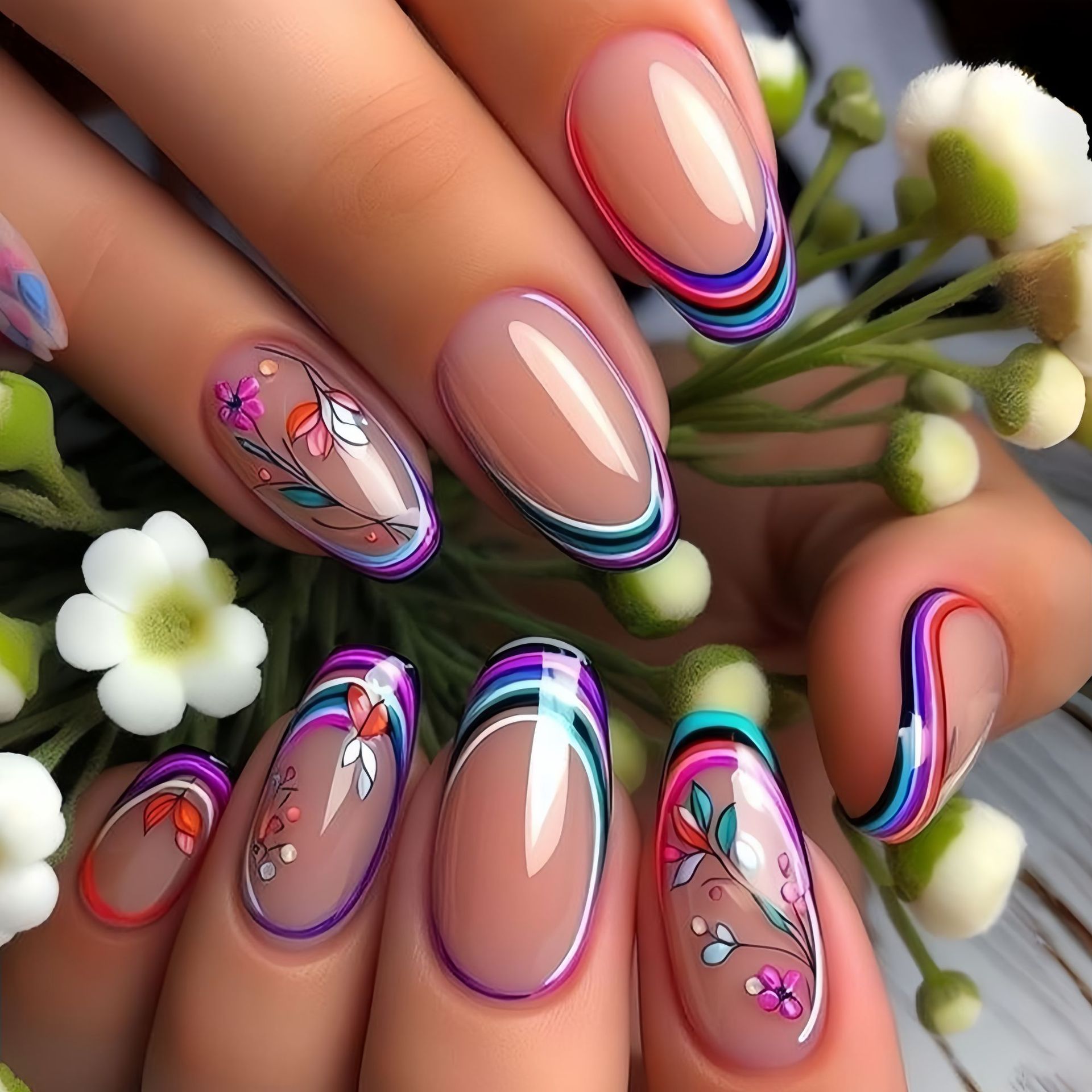 เล็บปลอมขนาดกลางสำหรับผู้หญิงแ - Nail Art Press On บทวิจารณ์และราคา