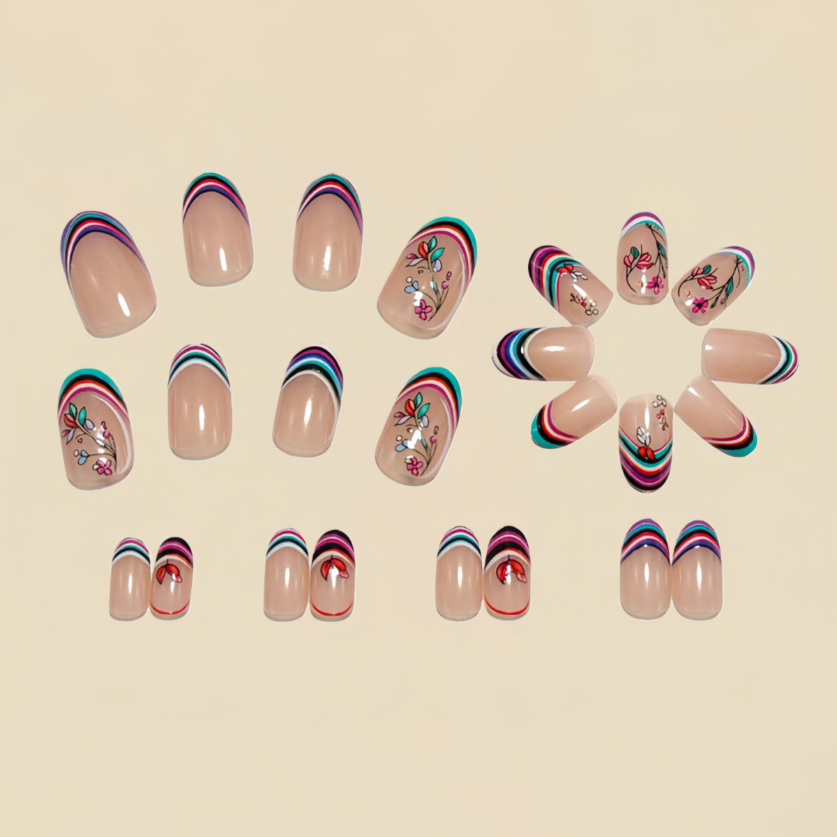 เล็บปลอมขนาดกลางสำหรับผู้หญิงแ - Nail Art Press On บทวิจารณ์และราคา