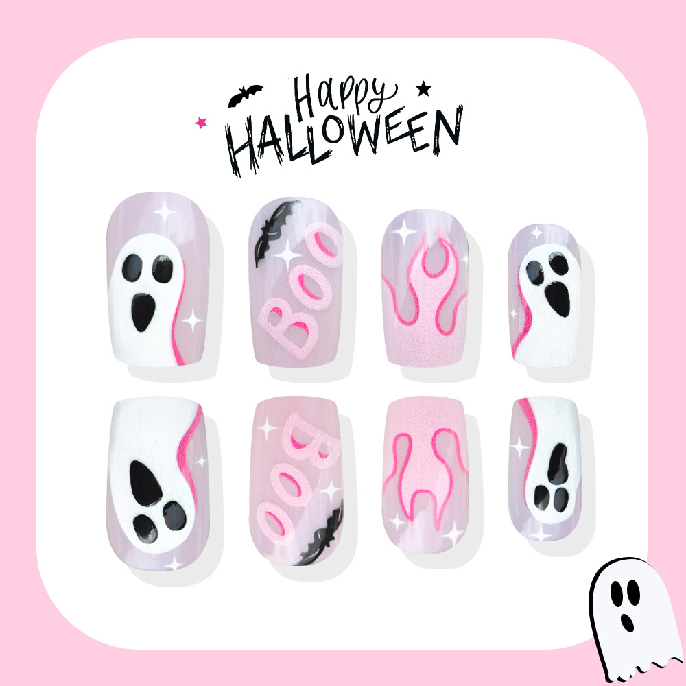 24 ชิ้น เล็บปลอมลายฮาโลวีน สีช - Nail Art Press On บทวิจารณ์และราคา