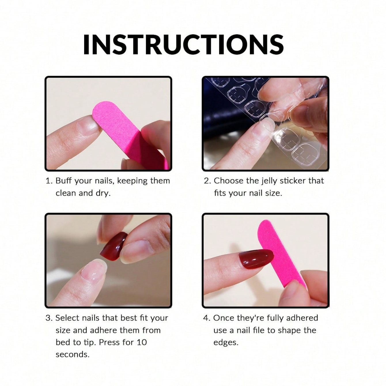 เล็บปลอมแบบกดติด 10 ชิ้น ขนาดก - Nail Art Xs บทวิจารณ์และราคา