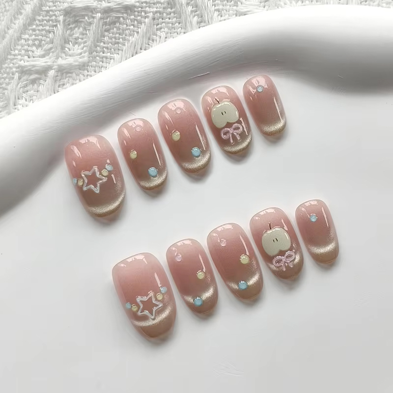 เล็บปลอมลายดาวแอปเปิ้ล 10 ชิ้น - Nail Art Xs บทวิจารณ์และราคา