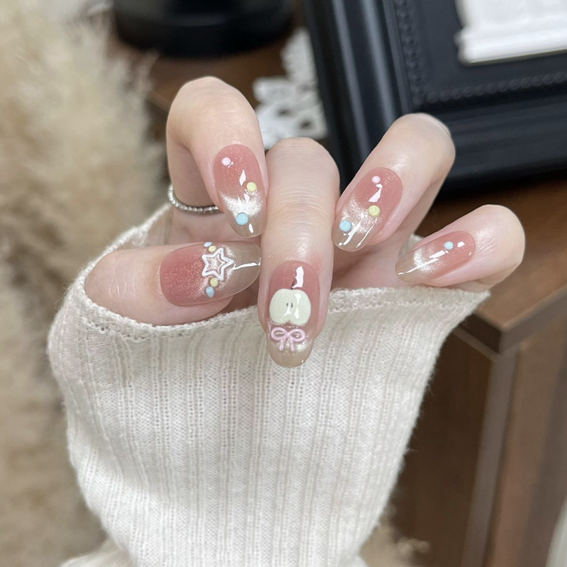 เล็บปลอมลายดาวแอปเปิ้ล 10 ชิ้น - Nail Art Xs บทวิจารณ์และราคา