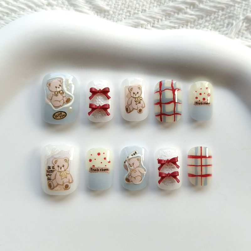 เล็บปลอมแบบกดติด 10 ชิ้น สไตล์ - Nail Art Xs บทวิจารณ์และราคา