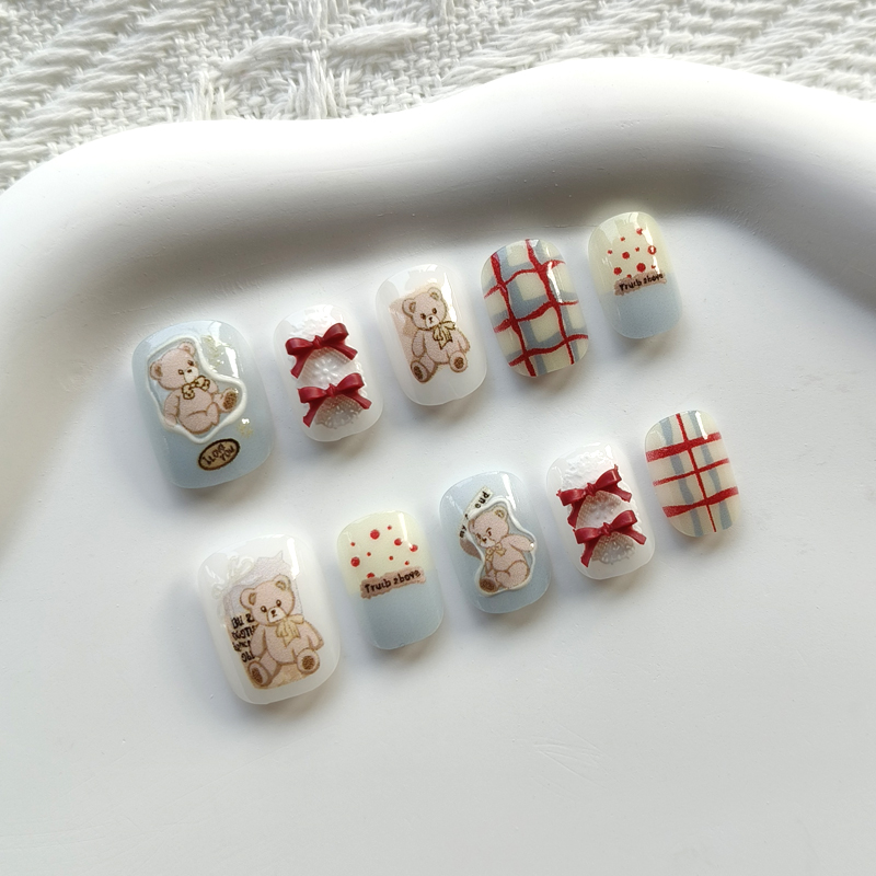 เล็บปลอมแบบกดติด 10 ชิ้น สไตล์ - Nail Art Xs บทวิจารณ์และราคา