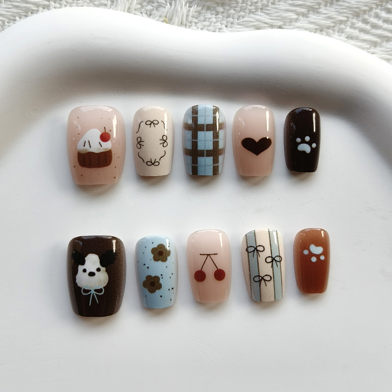 เล็บปลอมแบบกดติด 10 ชิ้น สไตล์ - Nail Art Xs บทวิจารณ์และราคา