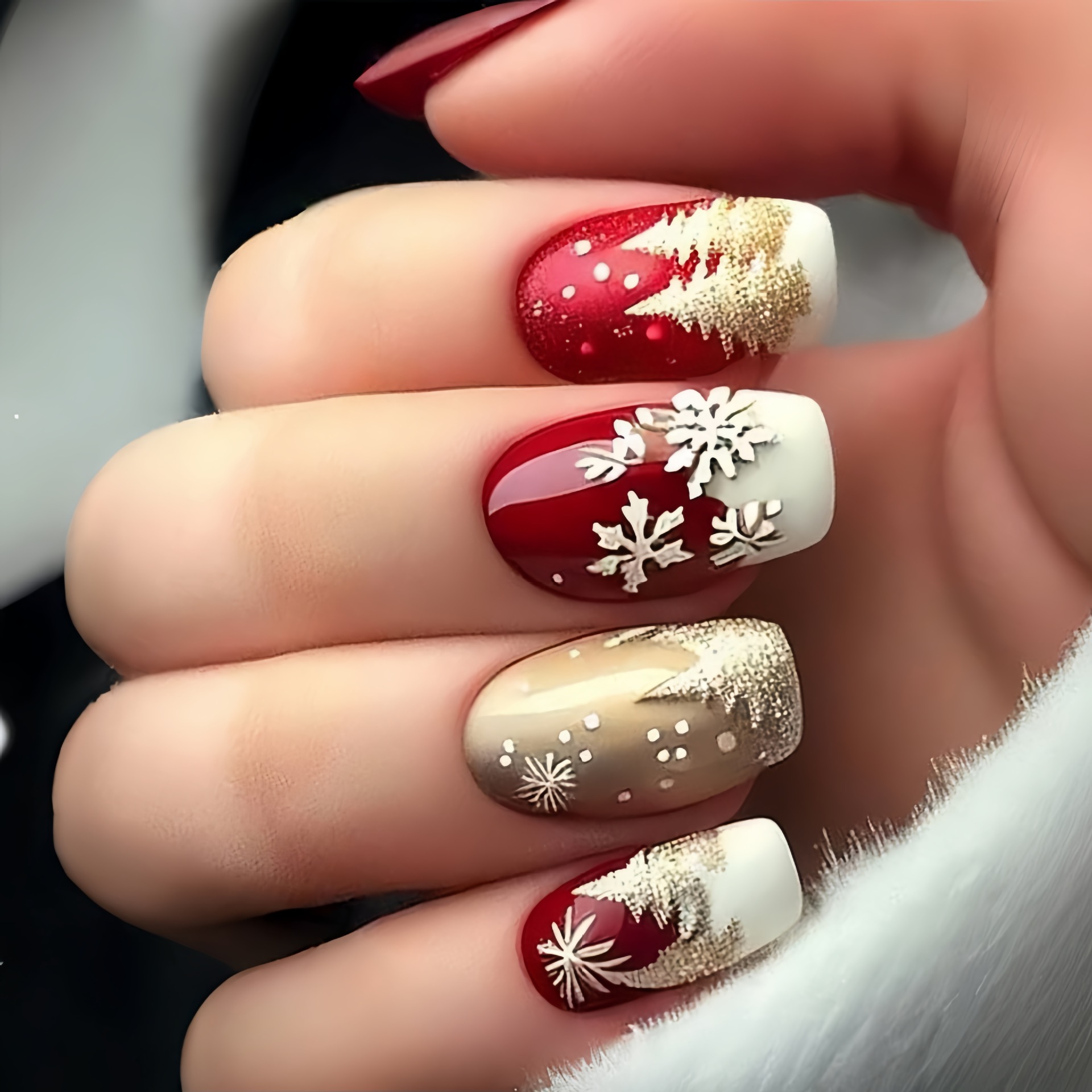 เล็บปลอมขนาดกลางสำหรับงานปาร์ต - Nail Art Press On บทวิจารณ์และราคา