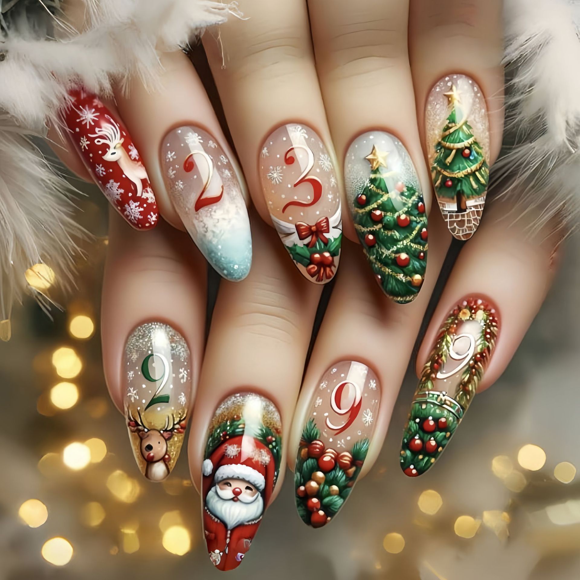 เล็บปลอมขนาดกลางสำหรับงานปาร์ต - Nail Art Press On บทวิจารณ์และราคา