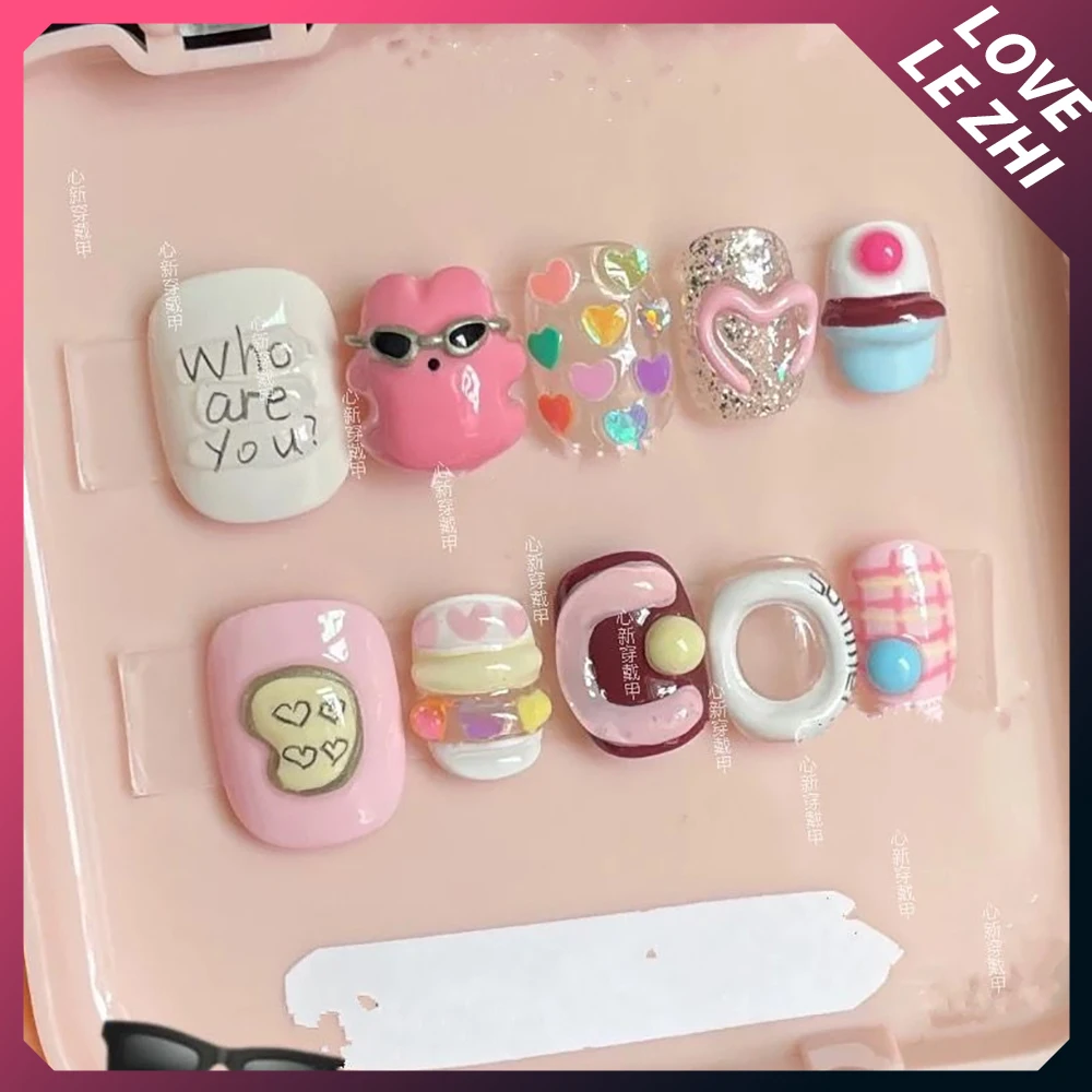 เล็บปลอมแบบกดติดลายแมว น่ารัก  - Nail Art Xs บทวิจารณ์และราคา