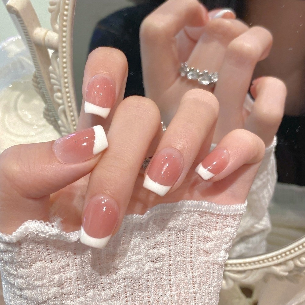 10 ชิ้น เล็บปลอมสไตล์ฝรั่งเศสส - Nail Art Xs บทวิจารณ์และราคา