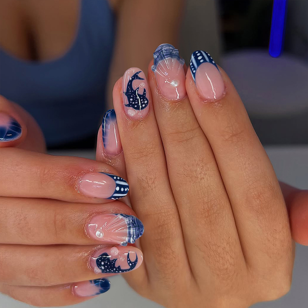 24 ชิ้น เล็บเจล 3 มิติ ลายปลาว - Nail Art Press On บทวิจารณ์และราคา