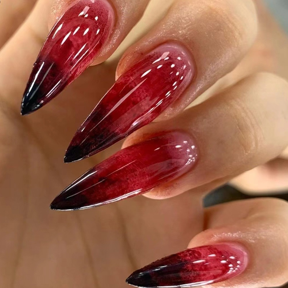 24 ชิ้น เล็บปลอมลายแวมไพร์สำหร - Nail Art Vampire บทวิจารณ์และราคา