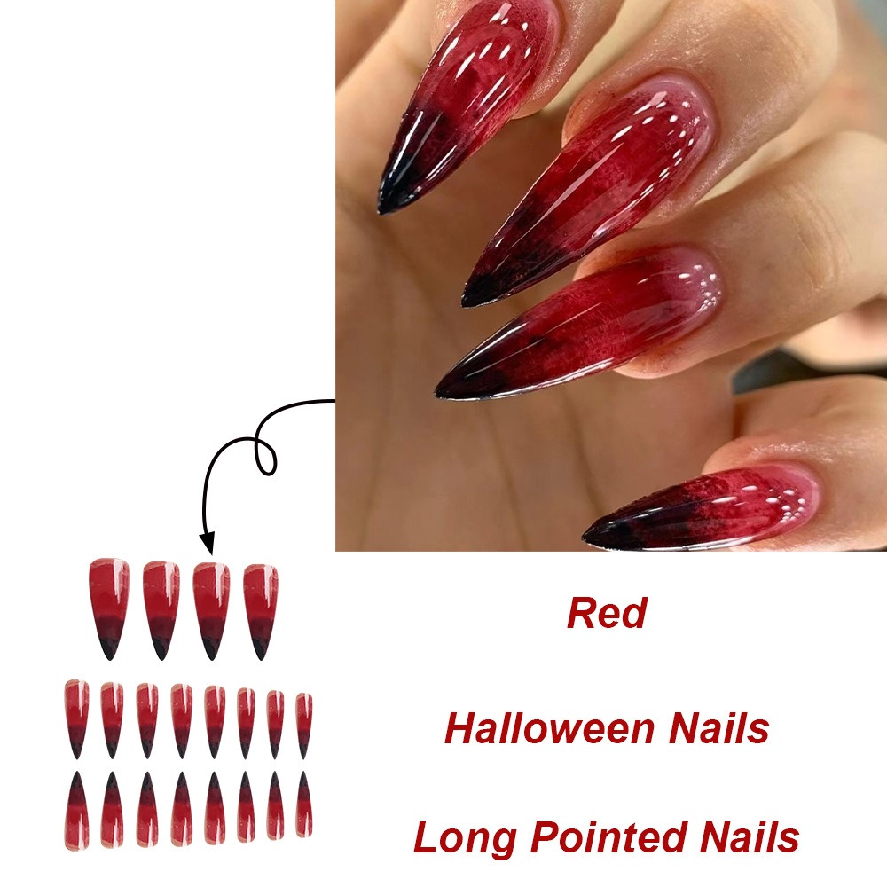 24 ชิ้น เล็บปลอมลายแวมไพร์สำหร - Nail Art Vampire บทวิจารณ์และราคา