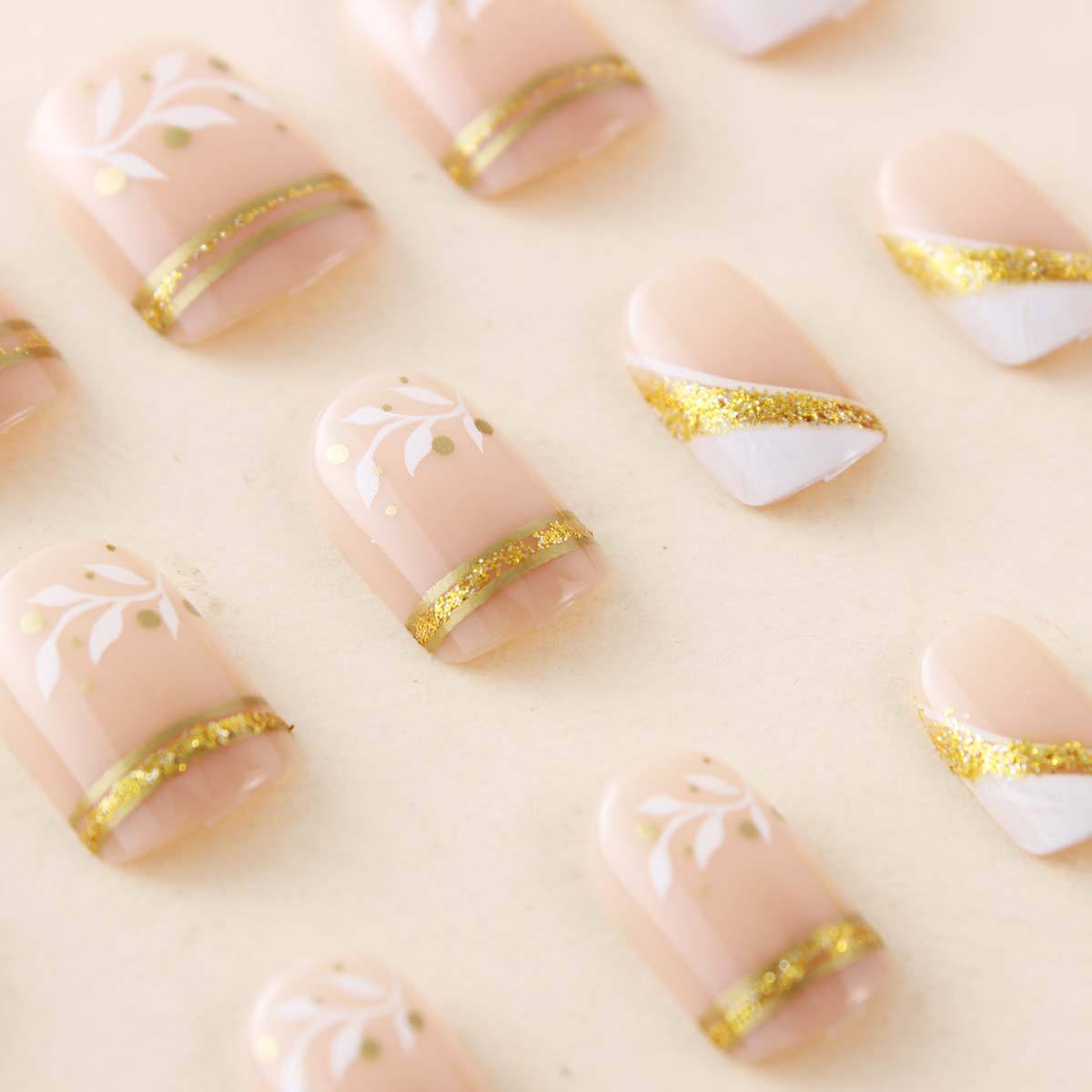 เล็บปลอมแบบสั้น-กลางสำหรับผู้ห - Nail Art Press On บทวิจารณ์และราคา