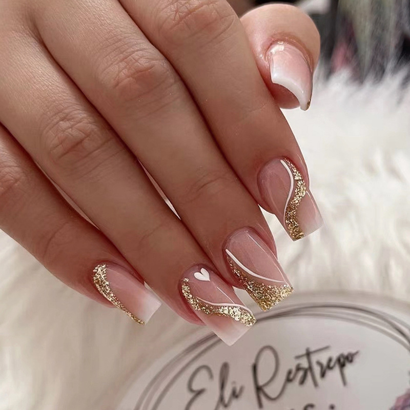 เล็บปลอมแบบสั้น-กลางสำหรับผู้ห - Nail Art Press On บทวิจารณ์และราคา