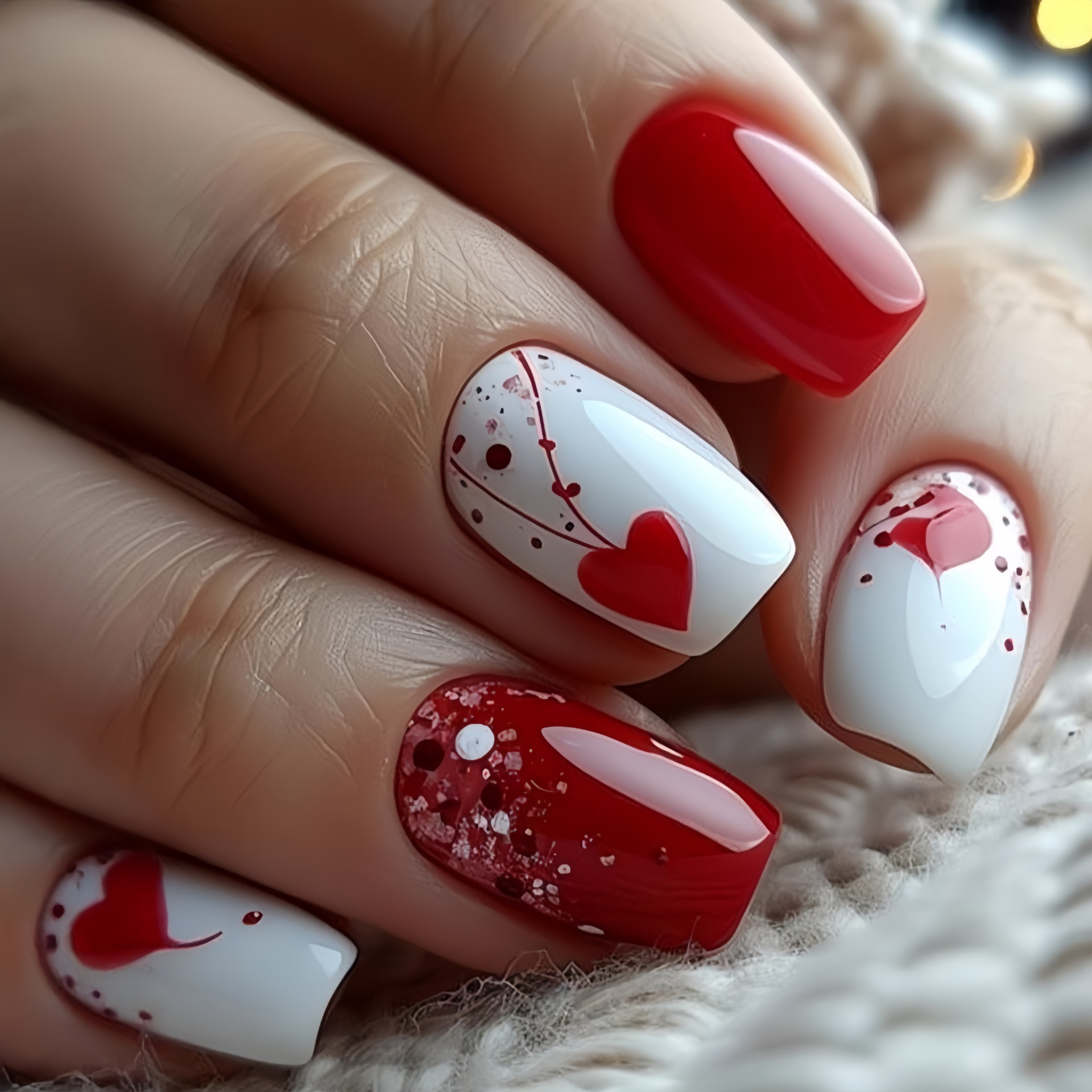เล็บปลอมแบบสั้น-กลางสำหรับผู้ห - Nail Art Press On บทวิจารณ์และราคา