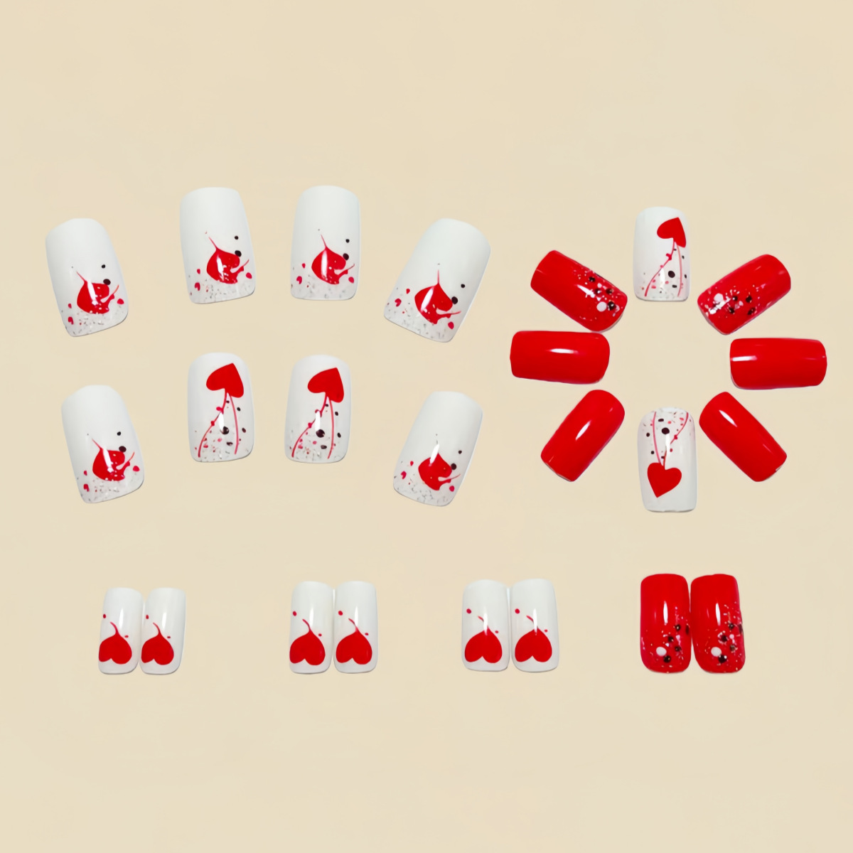 เล็บปลอมแบบสั้น-กลางสำหรับผู้ห - Nail Art Press On บทวิจารณ์และราคา