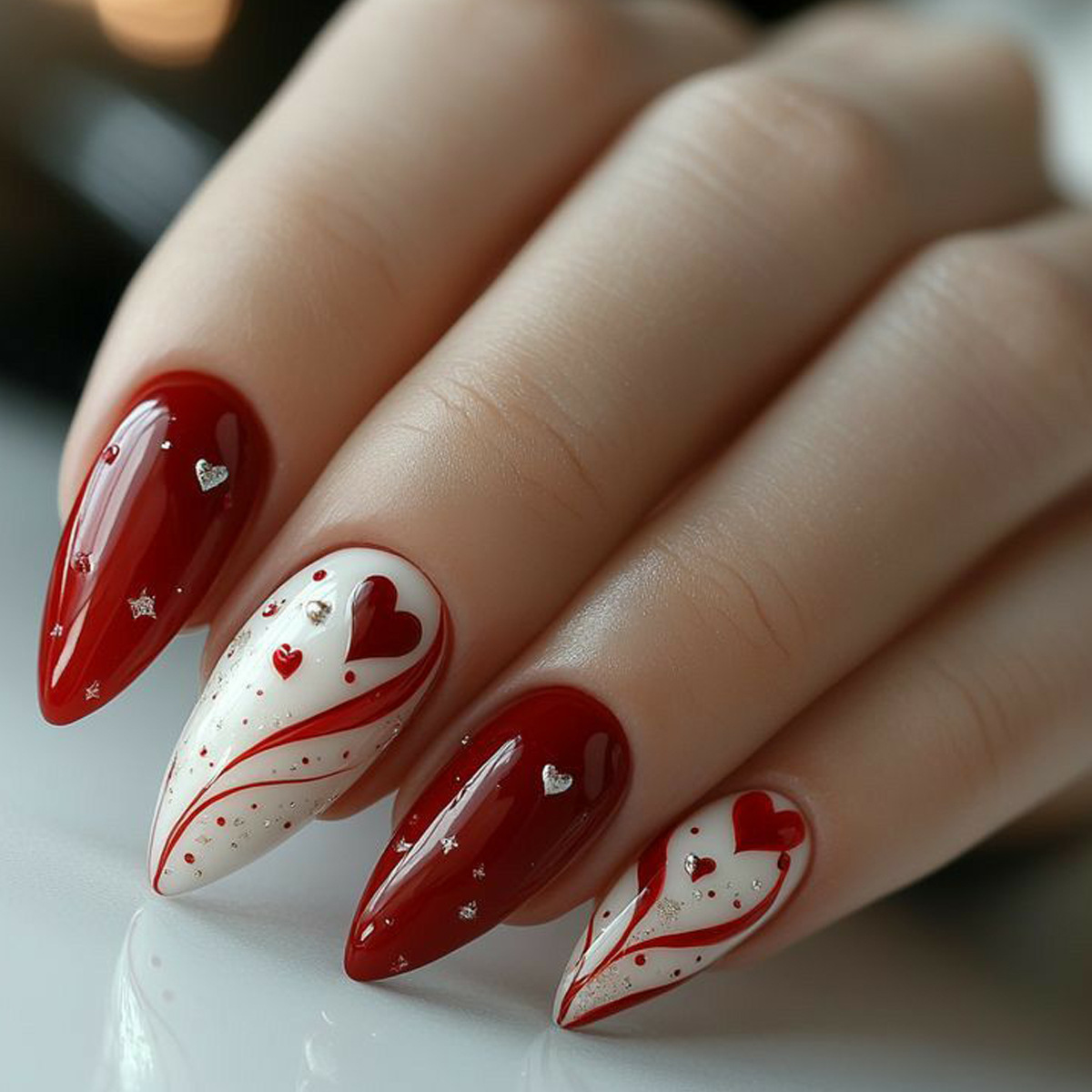 เล็บปลอมแบบสั้น-กลางสำหรับผู้ห - Nail Art Press On บทวิจารณ์และราคา