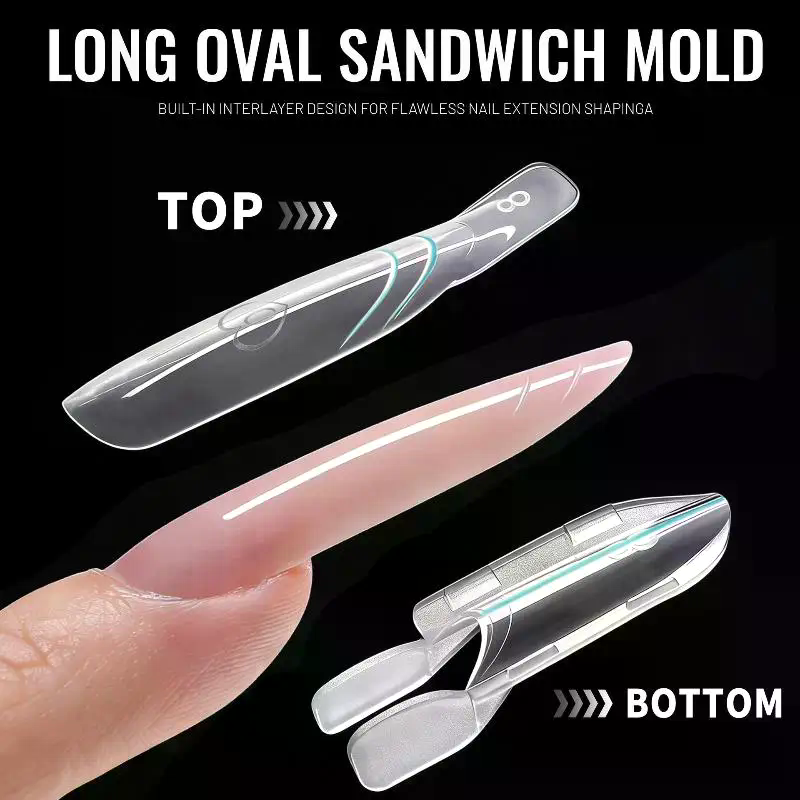 แม่แบบเล็บแซนวิชแบบคู่ 120 ชิ้ - Nail Extension Form บทวิจารณ์และราคา