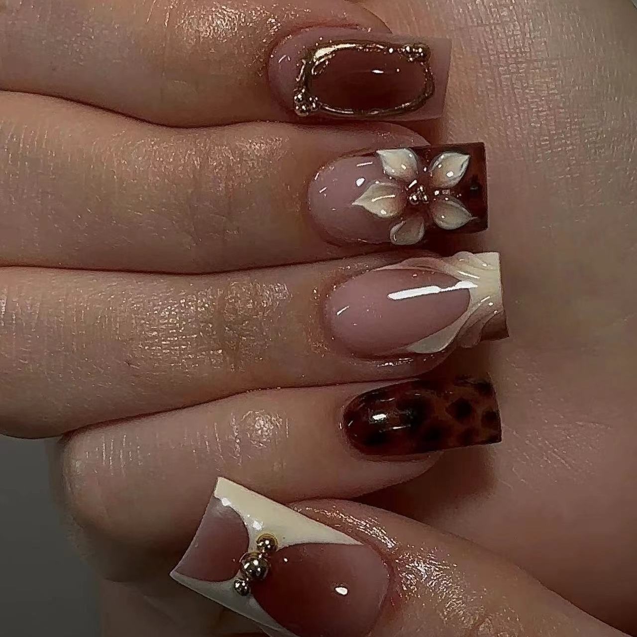 เล็บปลอมทรงเหลี่ยมสั้นสำหรับผู - Nail Art Press On บทวิจารณ์และราคา