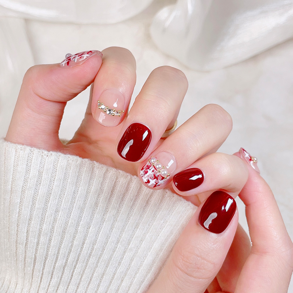 ชุดเล็บปลอมแบบกดติด 10 ชิ้น ทร - Nail Art Xs บทวิจารณ์และราคา