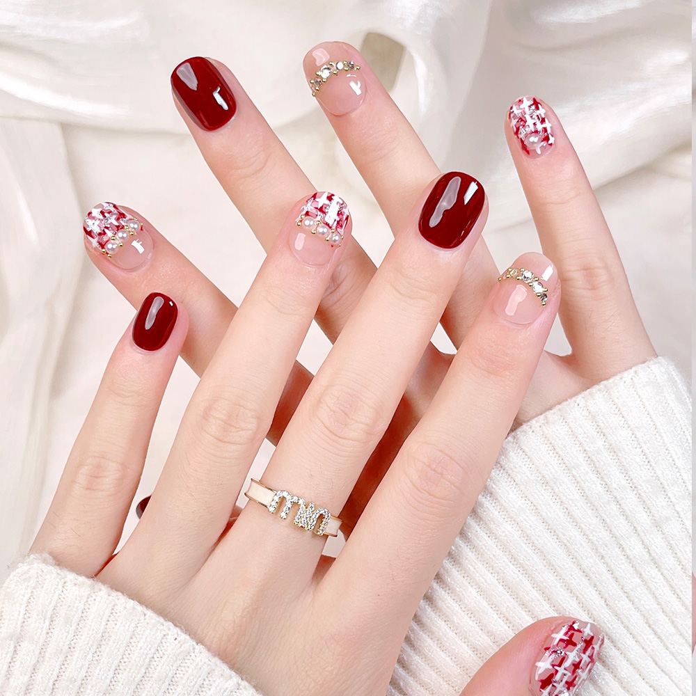 ชุดเล็บปลอมแบบกดติด 10 ชิ้น ทร - Nail Art Xs บทวิจารณ์และราคา