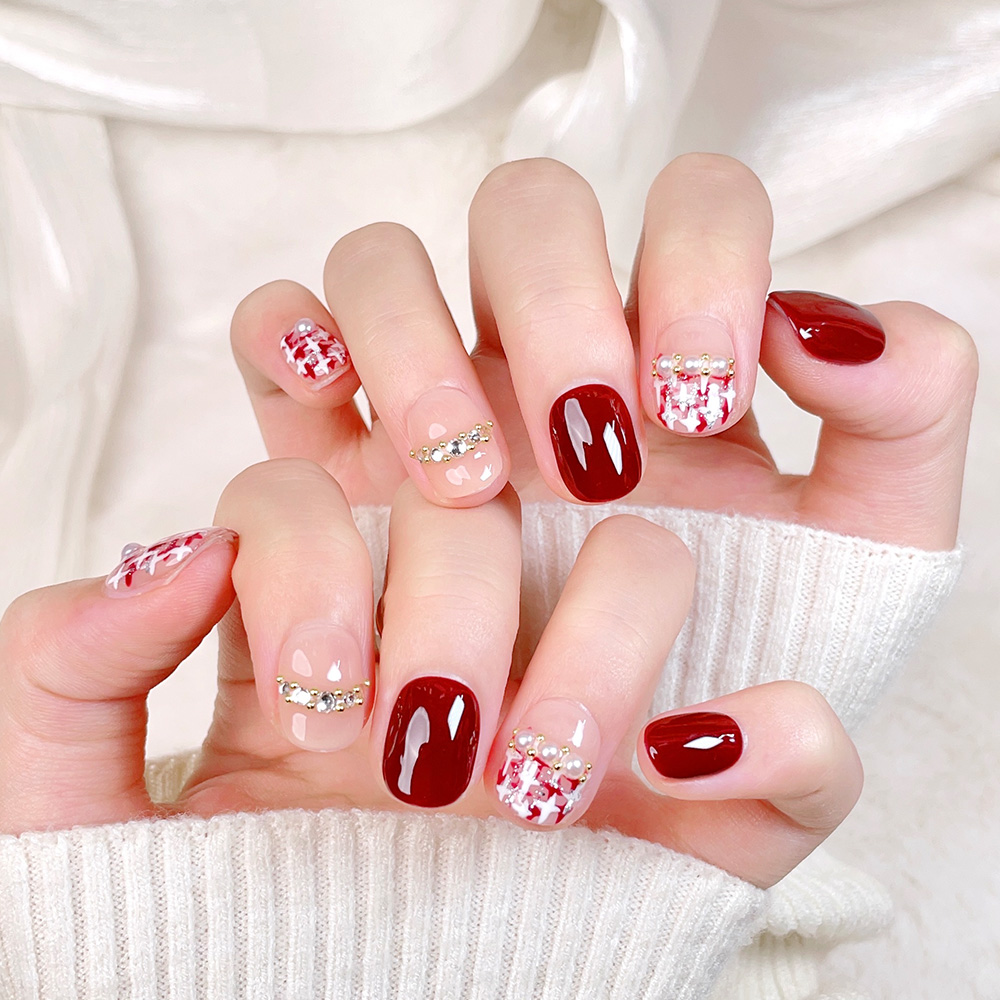 ชุดเล็บปลอมแบบกดติด 10 ชิ้น ทร - Nail Art Xs บทวิจารณ์และราคา