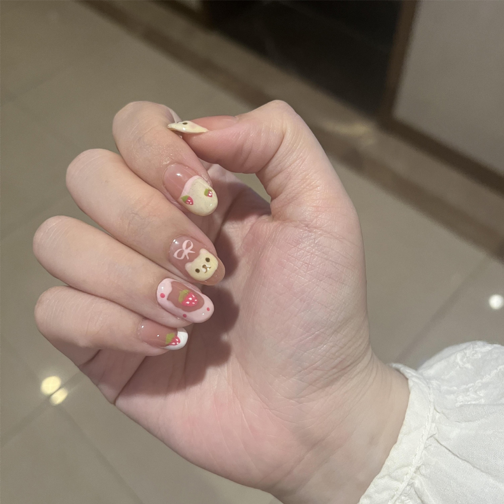 10 ชิ้น เล็บปลอมทรงอัลมอนด์ลาย - Nail Art Press On บทวิจารณ์และราคา
