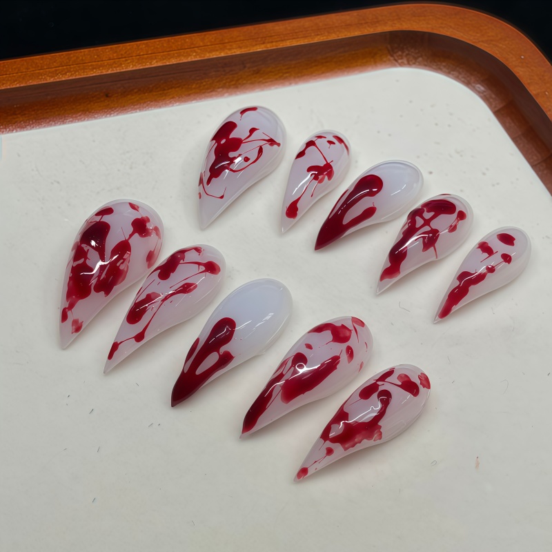 10 ชิ้น เล็บปลอมทรงสติเลตโต้ทำ - Nail Art Vampire บทวิจารณ์และราคา